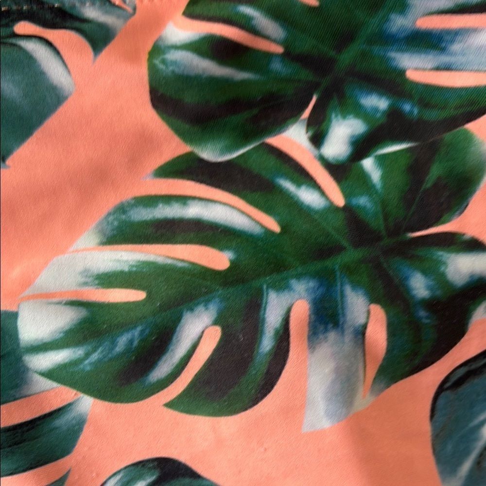 Pink Ruffle Bikini with Tropical Leaf Print - Picture 12 of 15